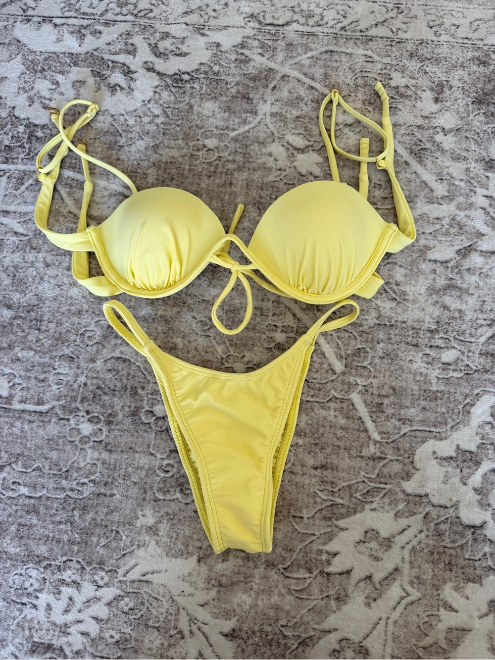Montce Yellow Padded Triangle Bikini Set